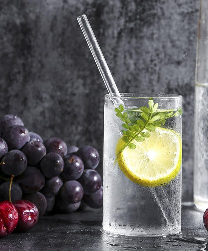 10-Piece Reusable Glass Drinking Straws - 10" x 10 mm - Smoothie Straws for Milkshakes, Frozen Drinks, V1258-DP02-A-18