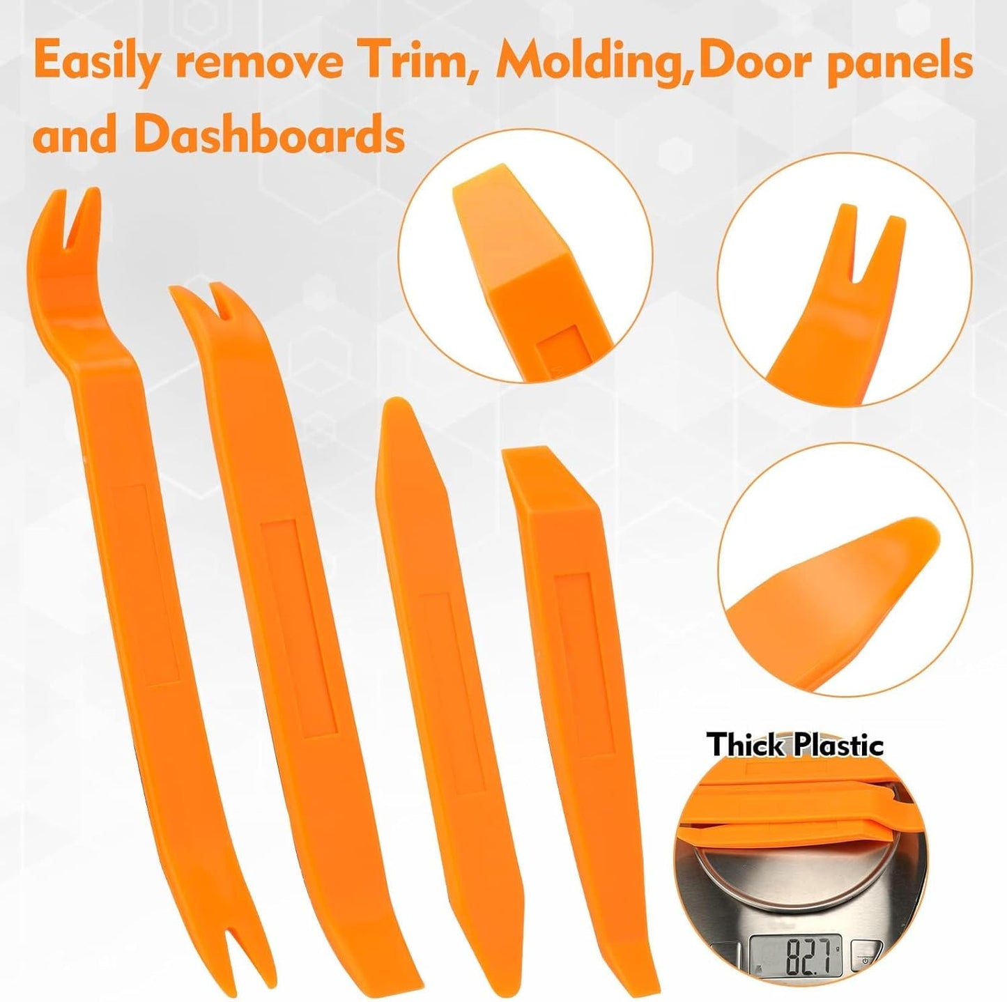 4Pcs Auto Door Clip Panel Trim Removal Tool Kits Thick Plastic Car Tools for Car Dash Radio Audio Installer V1258-DP02-A-182