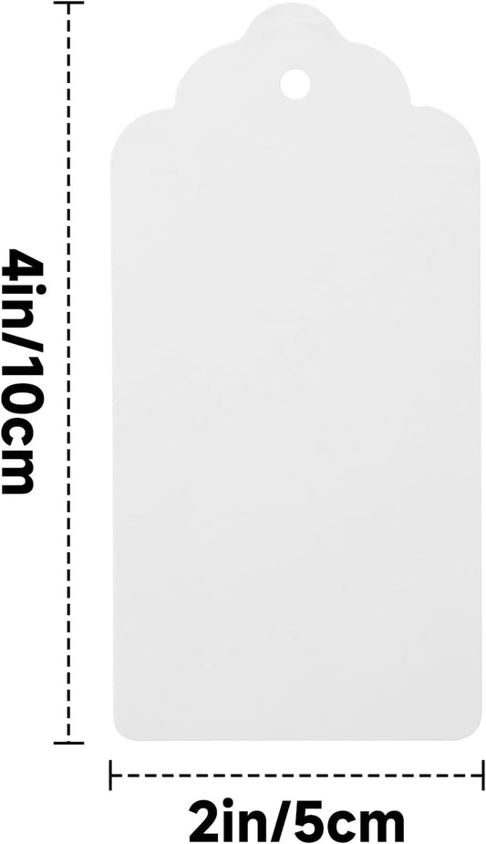 White Gift Tags with String, Blank 2X4 Inch Tags for Presents, 50 Pcs V1258-DP02-A-184