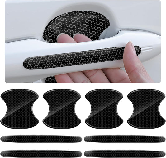 8PCS Car Door Protector with Reflective Design,Stylish Honeycomb Car Door Handle Protector for Anti-Scratch V1258-DP02-A-1848