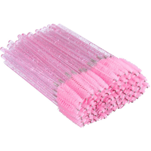 100PCS Eyelash Mascara Brushes, Disposable Lash Spoolies, Crystal Mascara Wands Makeup Kits for Eyelash V1258-DP02-A-1865
