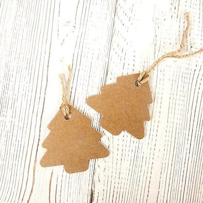 Christmas Tree Gift Tags,Gift Wrap Tags,100 Pcs Kraft Paper Gift Tag with String,Blank Craft Gift Tag with V1258-DP02-A-187