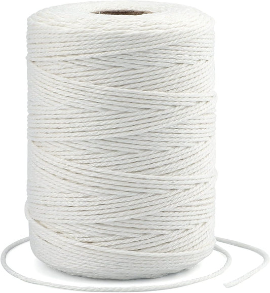 White String, 2MM 656 Feet White Cotton String, Cotton Bakers Twine for Meat, Roasting, Gift Wrapping, V1258-DP02-A-1871
