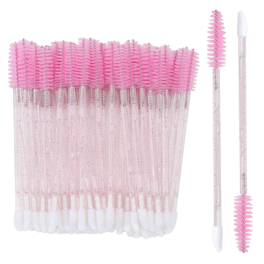 100pcs Eyelash Brush Lip Brush, Dual Ended Eyelash Extension Brush, Pink Mascara Wands and Lipstick V1258-DP02-A-1878