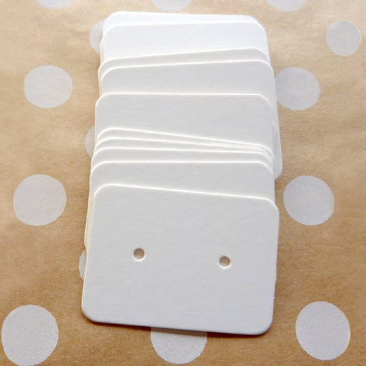 200 PCS Earring Display Cards,White Paper Earrings Tags, 1.10" x 1.57" Ear Stud Earring Card for Handmade V1258-DP02-A-1882