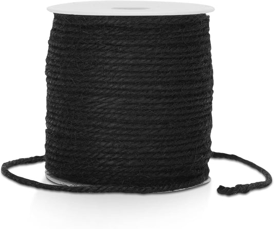Natural Jute Twine, 3MM 328 Feet Thick Garden Twine String, Black Heavy Duty Hemp Rope String for Gift V1258-DP02-A-1890