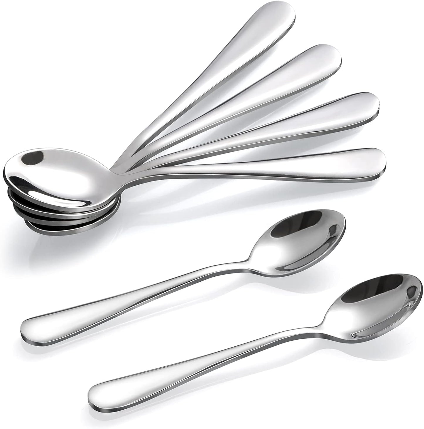 6-Piece Demitasse Espresso Spoons, 4 Inches Stainless Steel Mini Coffee Spoons V1258-DP02-A-19