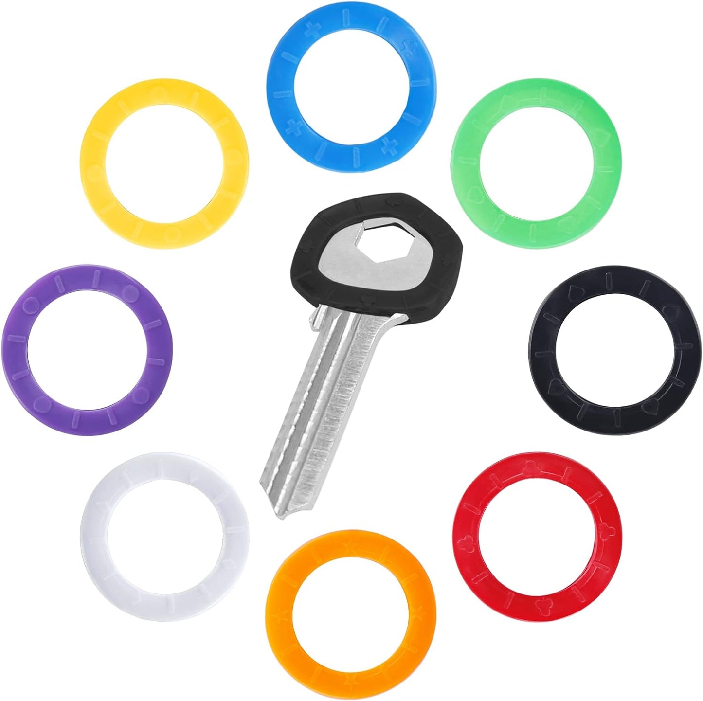24 Pack Key Caps - 0.9 Inch Round, 8 Colors (Not Suitable for Square or Odd-Shaped Keys) V1258-DP02-A-1901