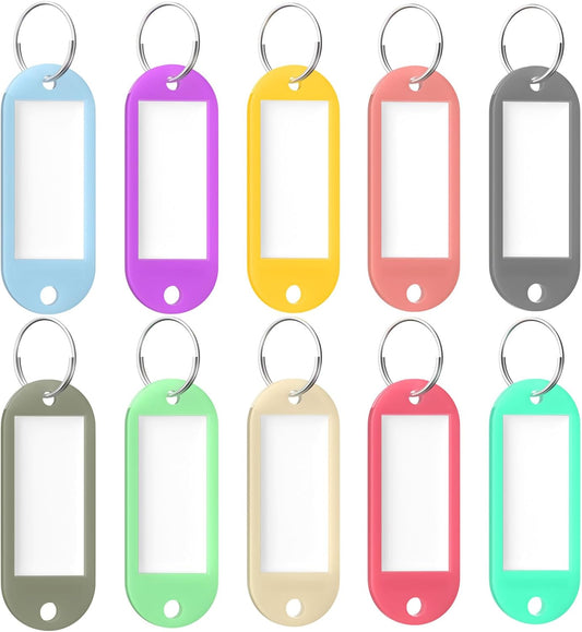 10 Pcs Key Tags, 10 Color Key Tags with Labels, Key Labels for Keychain, Plastic Key Identifiers with Split V1258-DP02-A-1916