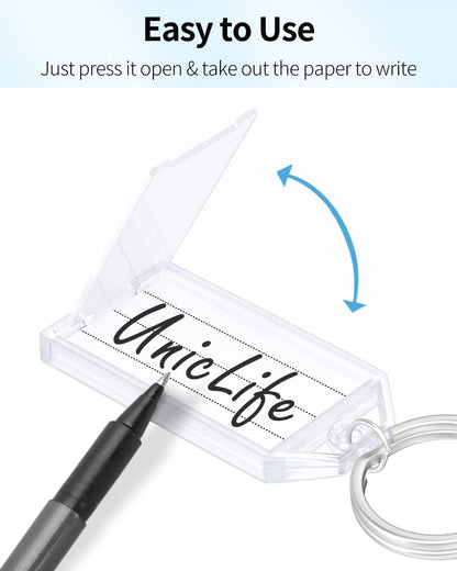 2 Inch Tough Plastic Key Tags White Item Identifiers with Blank Paper Labels Transparent Covers and Split V1258-DP02-A-1923