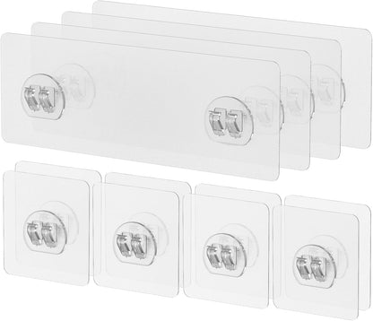 12 Pcs Shower Caddy Adhesive Hooks,Strong Shower Hooks, Caddy Adhesive Replacement, Transparent Bathing V1258-DP02-A-1932
