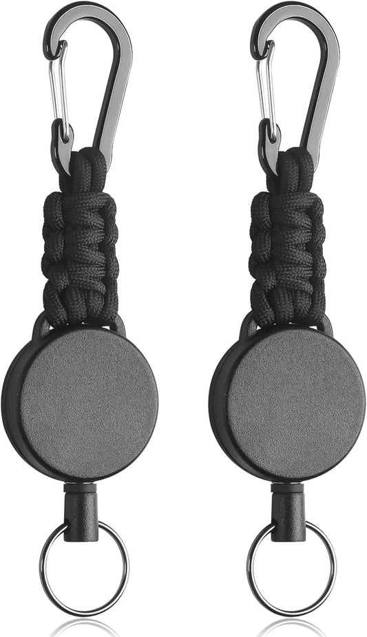 2 Pack Retractable Keychain, Retractable Key Holder, Heavy Duty Badge Reel for Keys and ID Card, Extendable V1258-DP02-A-1934