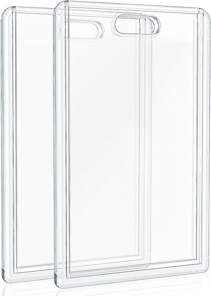 2 Pack Sliding Badge Holder Vertical Clear Card Case Hard Plastic Card Protector Pouch for Office School ID V1258-DP02-A-1936