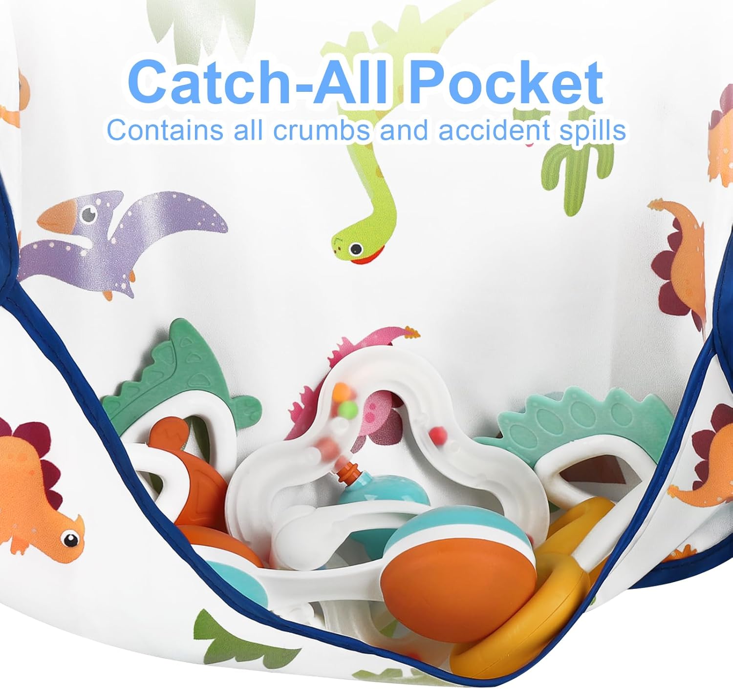 Waterproof Baby Bibs for Eating, Mess Proof Toddler Feeding Bibs for Girls Boys V1258-DP02-A-194