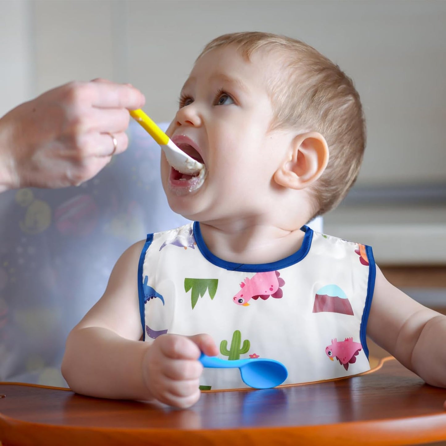 Waterproof Baby Bibs for Eating, Mess Proof Toddler Feeding Bibs for Girls Boys V1258-DP02-A-194