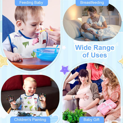 Waterproof Baby Bibs for Eating, Mess Proof Toddler Feeding Bibs for Girls Boys V1258-DP02-A-194