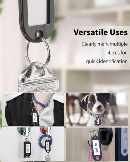20 Pieces Key Tags 2 Inch Soft Plastic Key Chain Tags with Blank Paper Labels Clear Windows Protective Films V1258-DP02-A-1942
