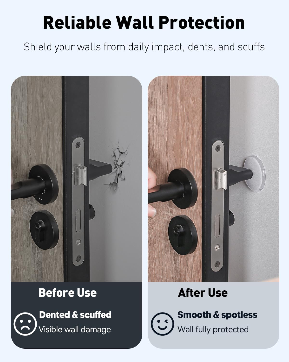8 Pcs Door Stoppers for Wall, Adhesive Door Knob Wall Protector, Clear Wall Protectors from Door Knobs, V1258-DP02-A-1944