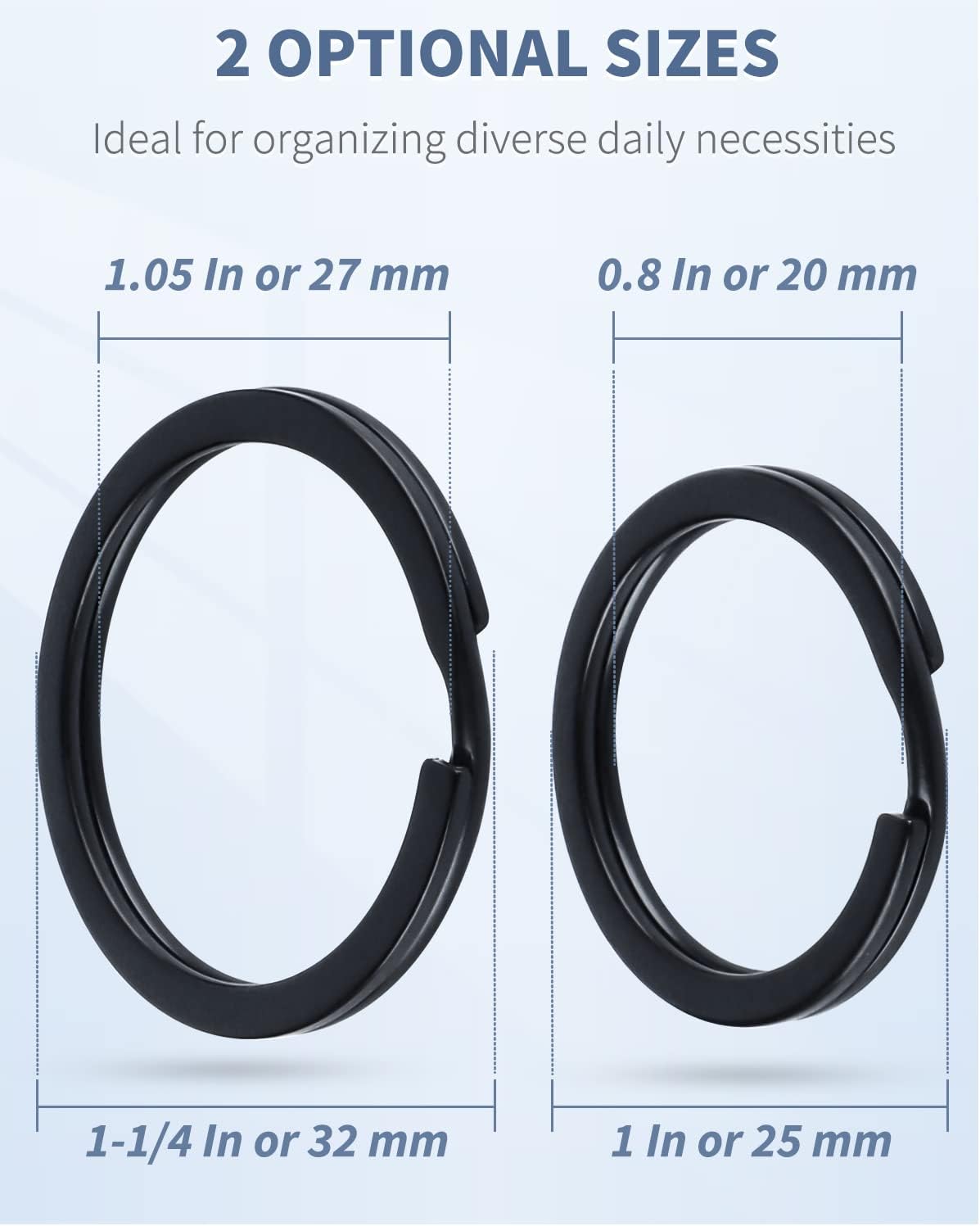 Flat Key Rings System Split Keychain Ring for Home Car Keys Organization Attachment, 14 Pieces V1258-DP02-A-1945