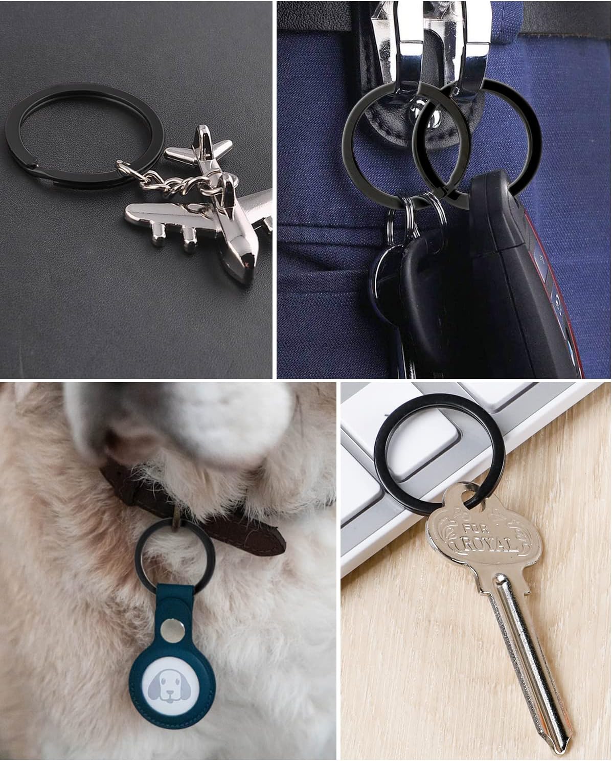 Flat Key Rings System Split Keychain Ring for Home Car Keys Organization Attachment, 14 Pieces V1258-DP02-A-1945