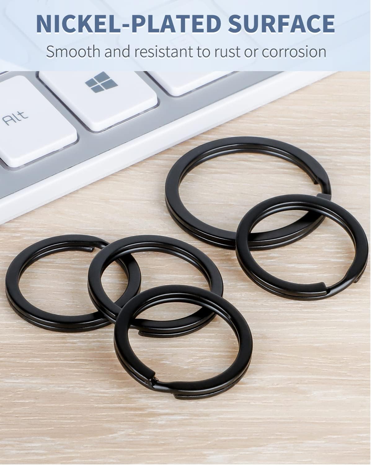 Flat Key Rings System Split Keychain Ring for Home Car Keys Organization Attachment, 14 Pieces V1258-DP02-A-1945