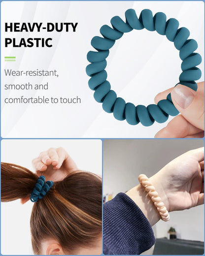 Wristlet Keychain Flexible Plastic Spring Spiral Coil Key Holder with Silver Key Ring Chain Holder Tag V1258-DP02-A-1947
