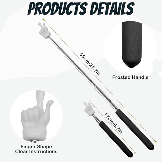 2Pcs Telescopic Teachers Pointer, Extendable Hand Pointer Finger Pointer Stick, Mini Retractable Classroom V1258-DP02-A-1958