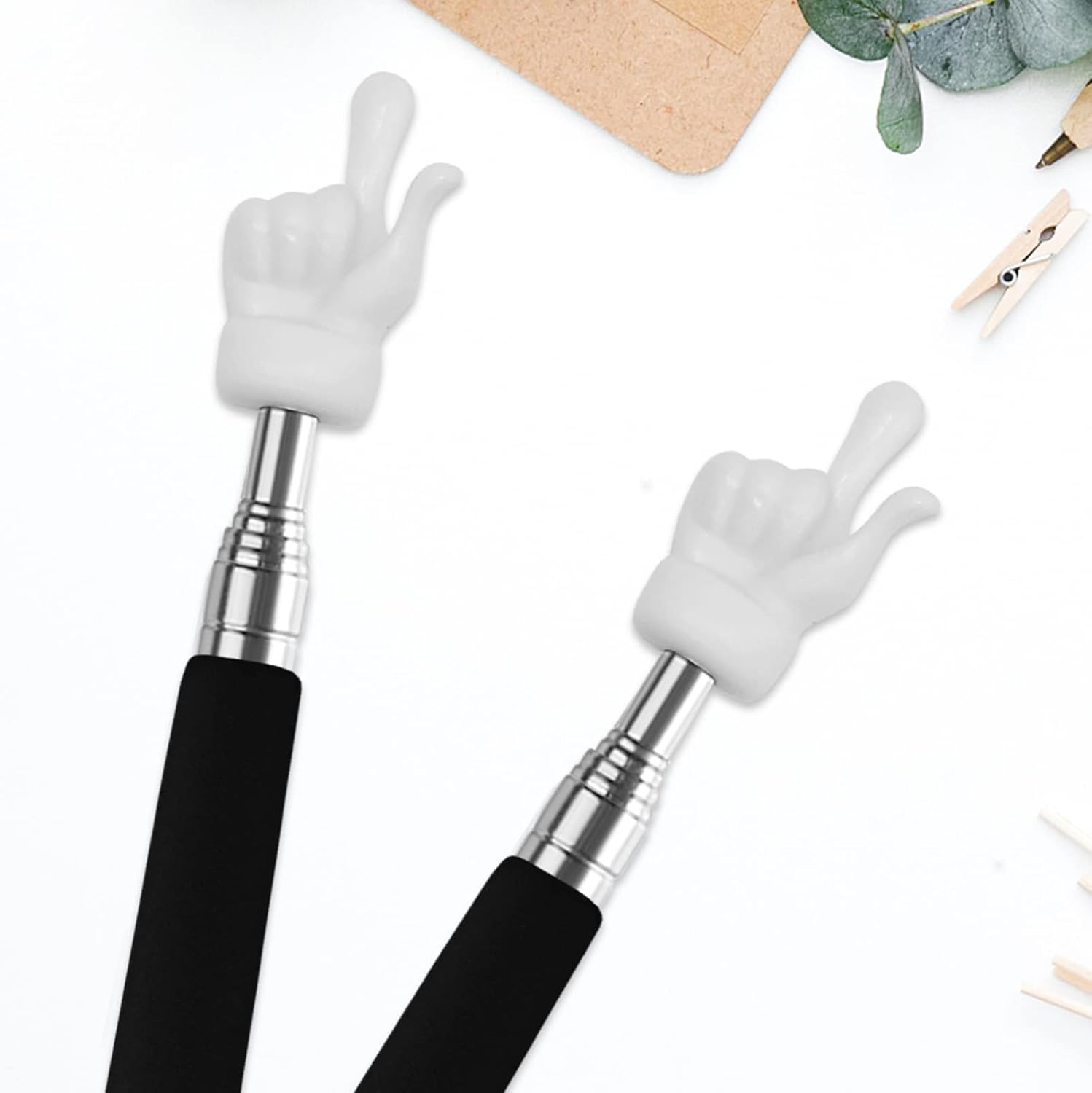 2Pcs Telescopic Teachers Pointer, Extendable Hand Pointer Finger Pointer Stick, Mini Retractable Classroom V1258-DP02-A-1958