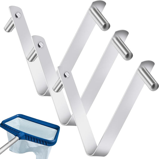 3Pcs Pool Brush Clip V-Shaped Clip, Pool Pole Clips Pool Hooks for Poles, Stainless Steel Clips Double Pin V1258-DP02-A-1964