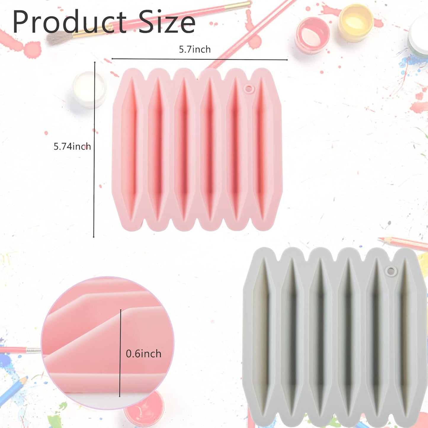 2 Pcs Crayon Mold Crayon Recycling Mold Cavity Double Tipped 3D Melted Crayon Molds Pure Silicone Oven DIY V1258-DP02-A-1968
