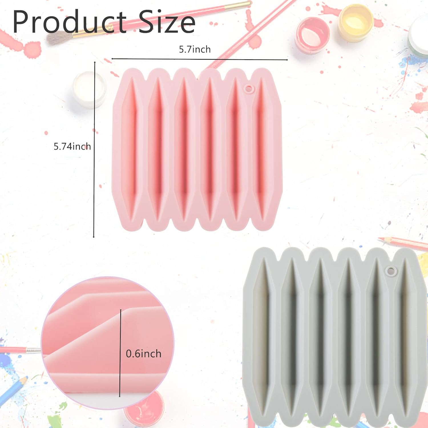 2 Pcs Crayon Mold Crayon Recycling Mold Cavity Double Tipped 3D Melted Crayon Molds Pure Silicone Oven DIY V1258-DP02-A-1968
