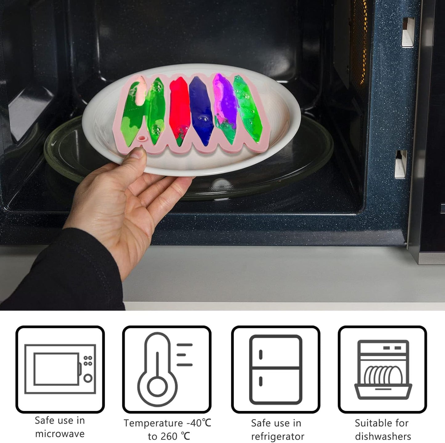2 Pcs Crayon Mold Crayon Recycling Mold Cavity Double Tipped 3D Melted Crayon Molds Pure Silicone Oven DIY V1258-DP02-A-1968