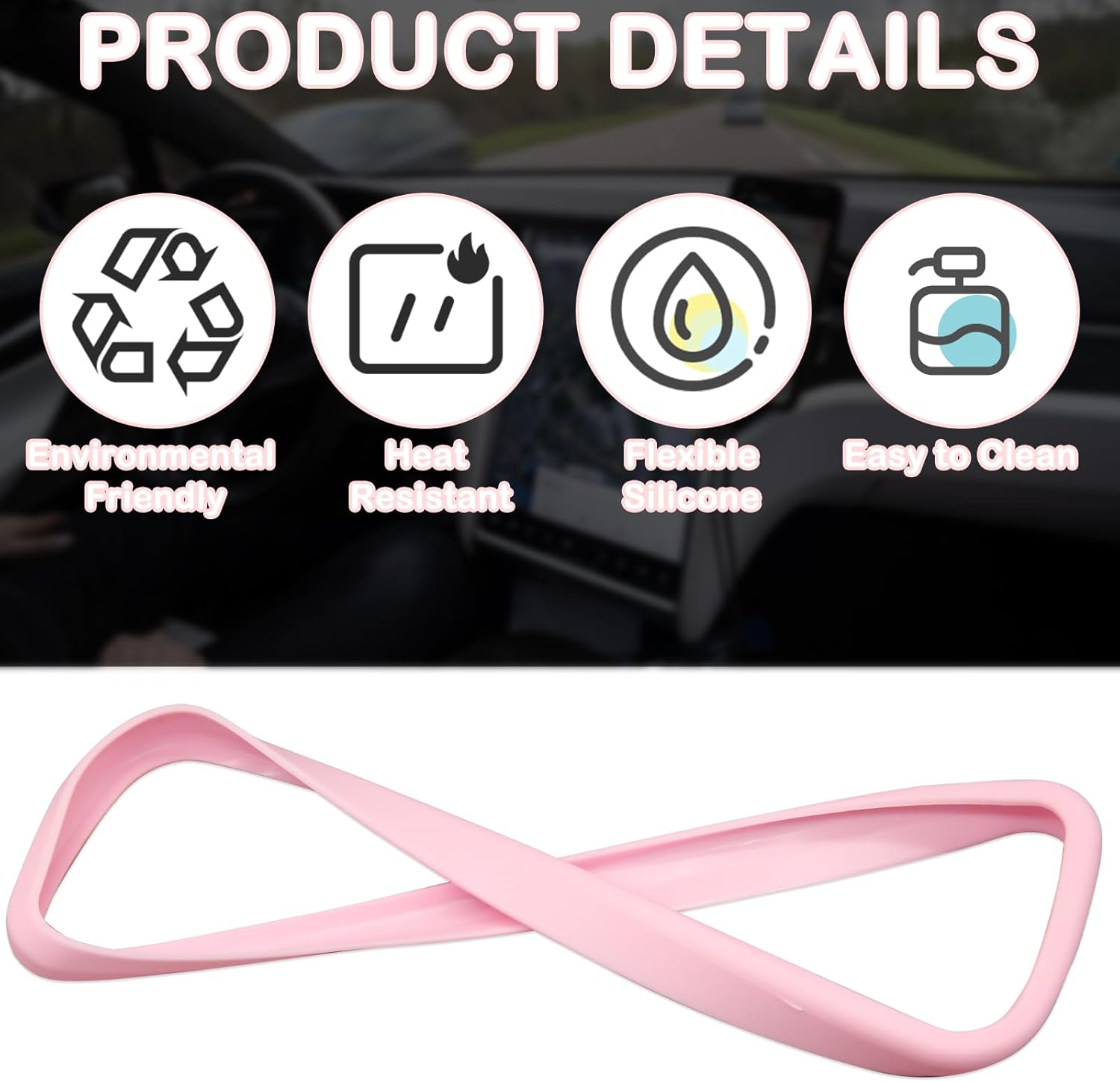 Rear View Mirror Cover Accessories, Car Protector Frame Silicone Automotive Mirror Frame Compatible with V1258-DP02-A-1970