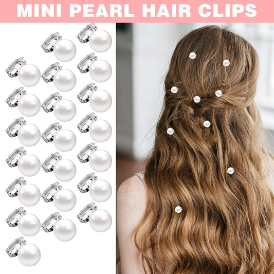 White Pearl Hair Clips and Barrettes Set - 30Pcs Mini Bobby Pins, Cute Pearl Hair Accessories for Women, V1258-DP02-A-1976