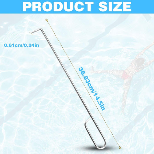 Pool Skimmer Basket Hook Tool, Stainless Steel Pool Skimmer Hook Extended Knee Protection Skimmer Basket V1258-DP02-A-1981