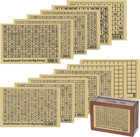 13Pcs Savings Box Accessory Strategy Table Sticker, Money Saving Challenge Supplies,Accessories for Cash, V1258-DP02-A-1986