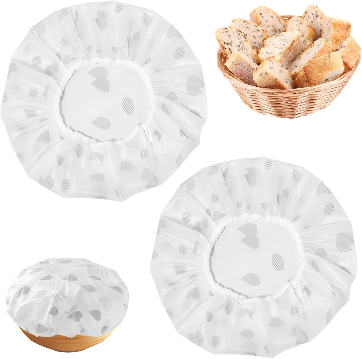 2Pcs Reusable Bread Elastic Bowl Covers for Rising, Sourdough, Adjustable Cover V1258-DP02-A-1987