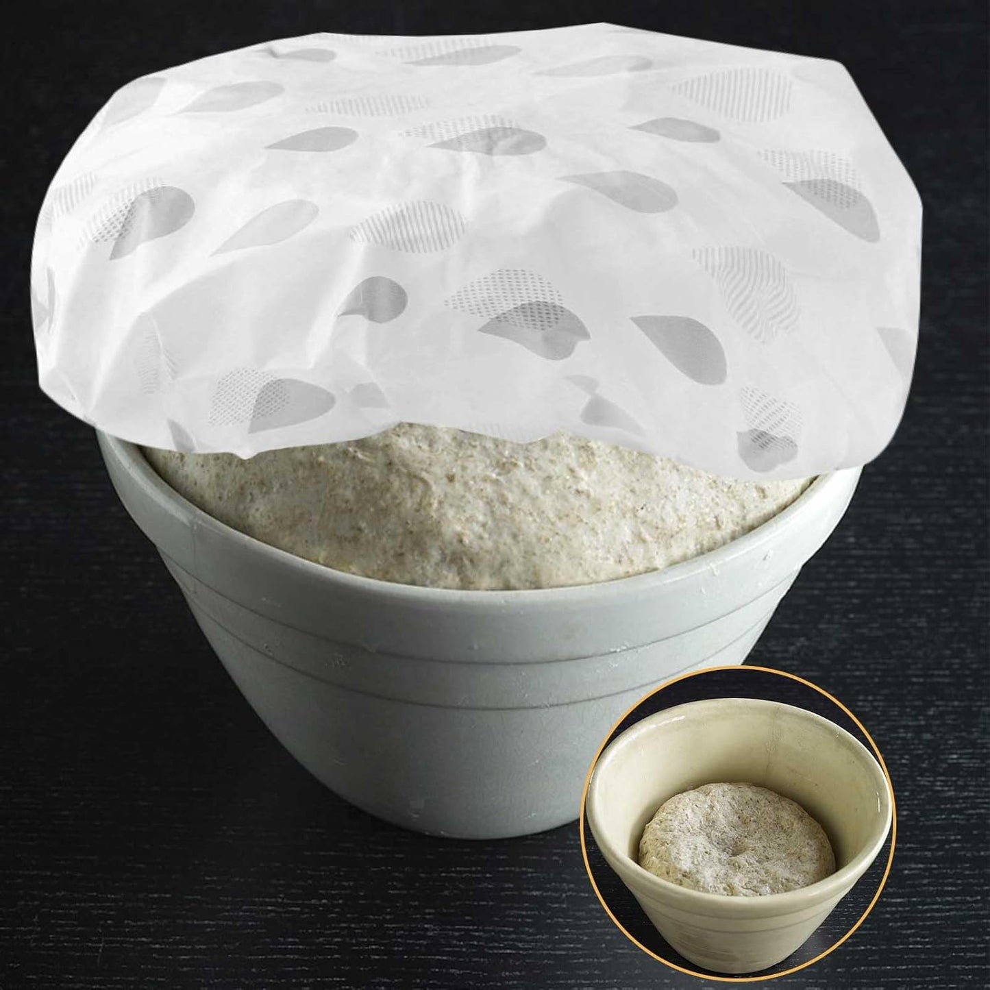 2Pcs Reusable Bread Elastic Bowl Covers for Rising, Sourdough, Adjustable Cover V1258-DP02-A-1987