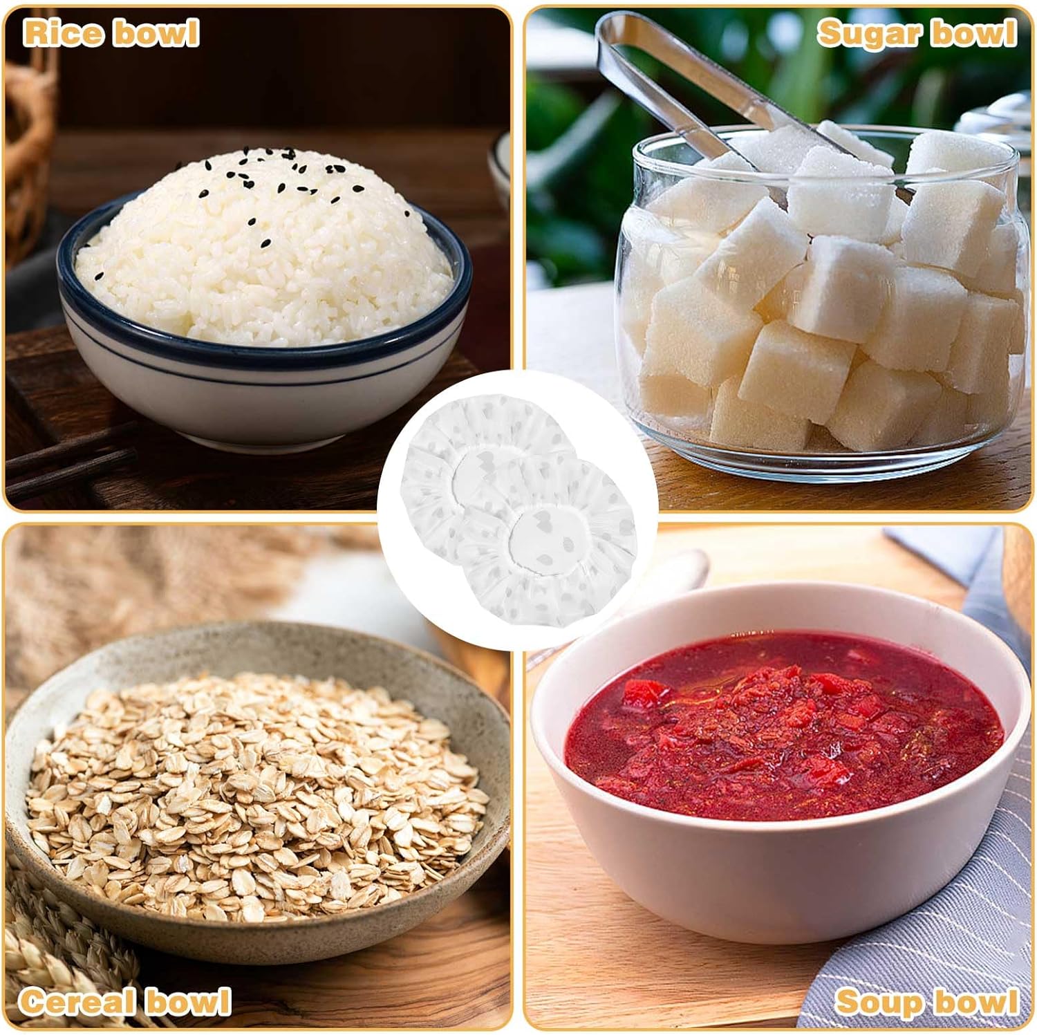2Pcs Reusable Bread Elastic Bowl Covers for Rising, Sourdough, Adjustable Cover V1258-DP02-A-1987