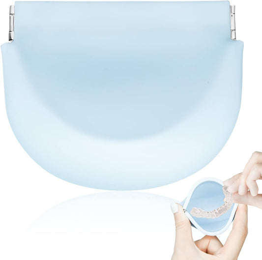 Silicone Retainer Case, Denture Case Retainer Holder with Vent Holes, Portable Retainer Cleaner Case for V1258-DP02-A-1989