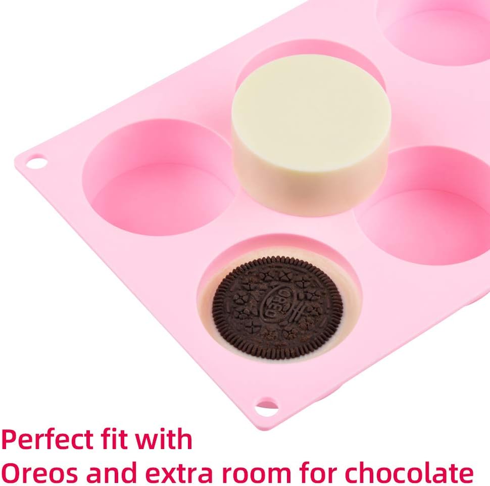 Cake Puck Molds, Silicone Cookie Molds Round Cylinder for Chocolate Covered Cake Pucks, Cookie Pucks Easy to V1258-DP02-A-2