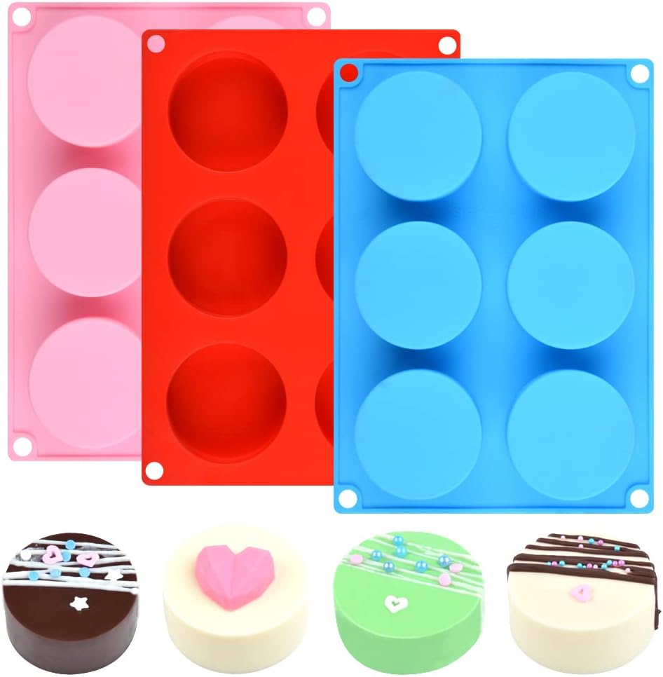 Cake Puck Molds, Silicone Cookie Molds Round Cylinder for Chocolate Covered Cake Pucks, Cookie Pucks Easy to V1258-DP02-A-2