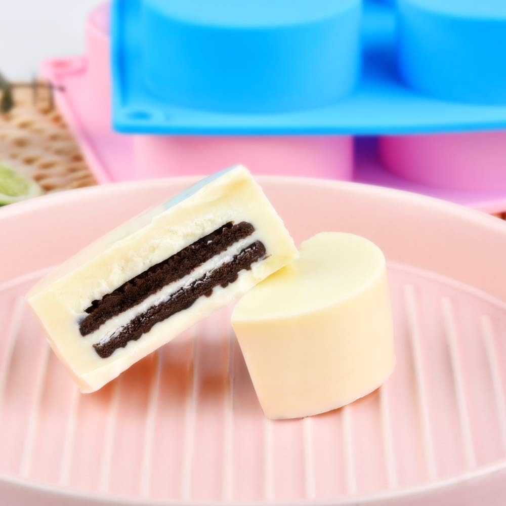 Cake Puck Molds, Silicone Cookie Molds Round Cylinder for Chocolate Covered Cake Pucks, Cookie Pucks Easy to V1258-DP02-A-2