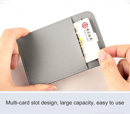1 Pcs Leather ID Badge Holder - Horizontal, Black, Multiple Card Slots for Offices, Staff, Students, Employees V1258-DP02-A-2003