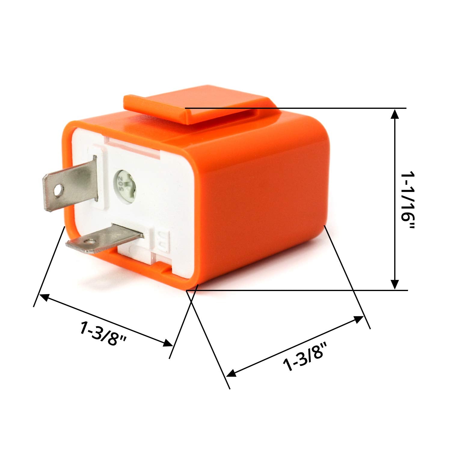 2Pcs 2-Pin Electronic Turn Signal Flasher Relay Fix Motorcycle Turn Signal Hyper Flash, Adjustable Motorcycle V1258-DP02-A-2013