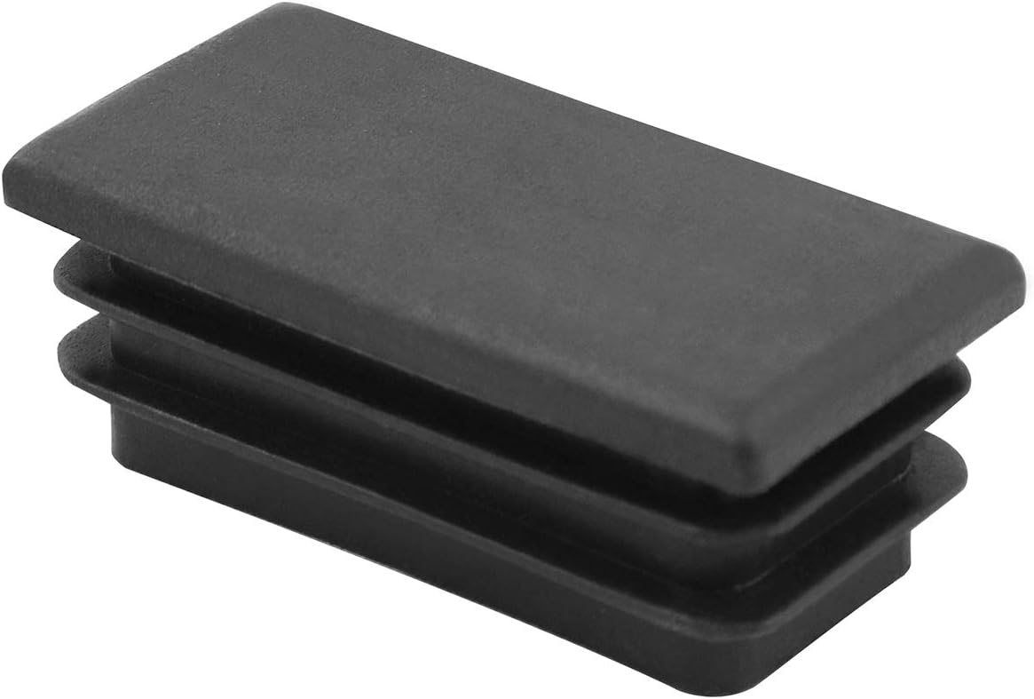 10 PCS 1" X 2" Rectangle Black Plastic Plug End Cap for Pipe Tubing, Chair Leg V1258-DP02-A-2018