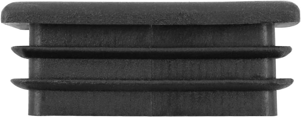 10 PCS 1" X 2" Rectangle Black Plastic Plug End Cap for Pipe Tubing, Chair Leg V1258-DP02-A-2018