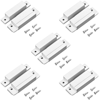 MC-31 Wired Surface-Mounted NC Magnetic Door Window Contact Sensor Alarm Reed Switch, White, Pack of 5 with V1258-DP02-A-2024