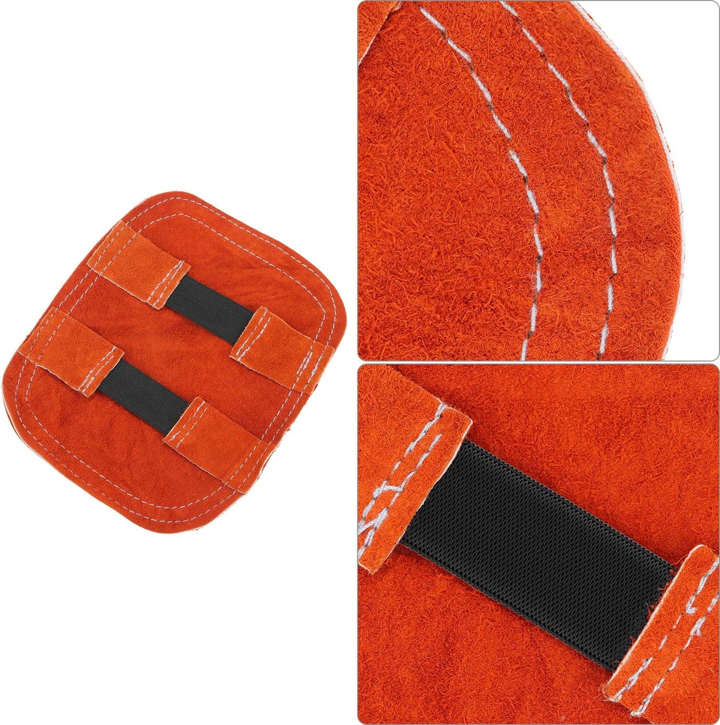 Hand Heat Shield Welding Gloves, Heat Split Leather Welding Hand Pad for Industrial Boiler Cutting V1258-DP02-A-2025