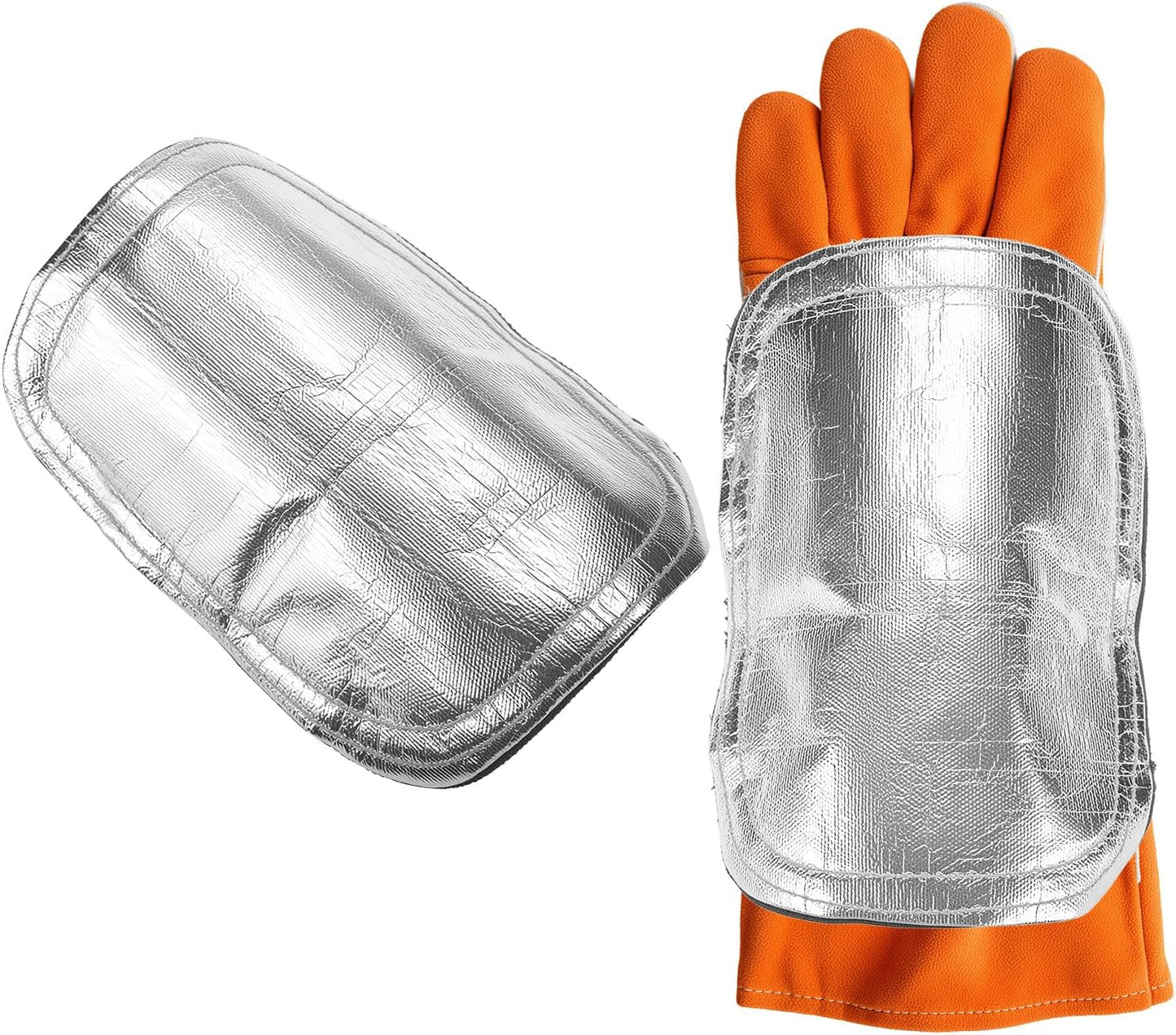 Hand Heat Shield Welding Gloves, Heat Split Leather Welding Hand Pad for Industrial Boiler Cutting V1258-DP02-A-2025